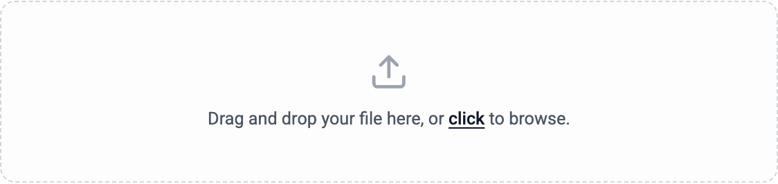 Drag and drop zone for uploading a prompts CSV